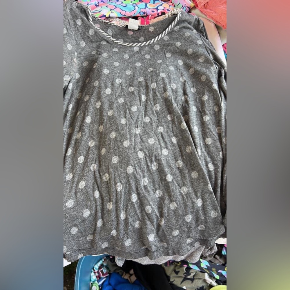 Boutique brand long sleeve Polka dot top, size small